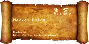 Markon Bolda névjegykártya
